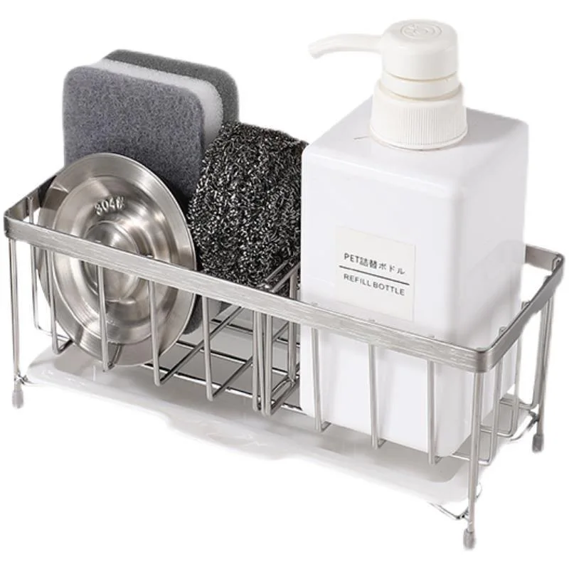 

1PCS Sink Caddy Sponge Holder Kitchen Rack Sponge Holder For Sink Kitchen Sink Organizer Anti-Rust Sink Sponges Scrubbers Soap