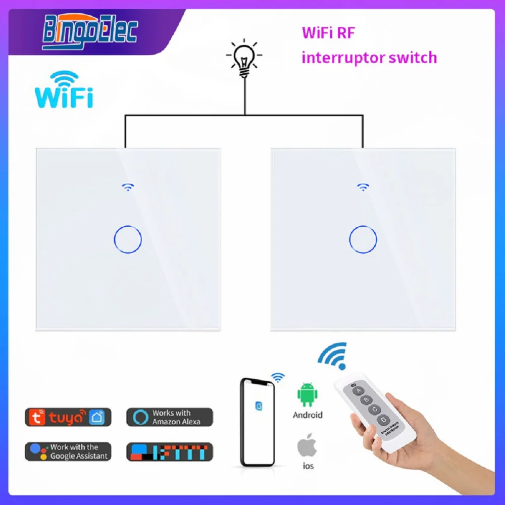 

EU Tuya Smart Life WiFi Smart Touch Light Switch Glass Screen Touch Panel App Control Works With Alexa Google Home Yandex Alice