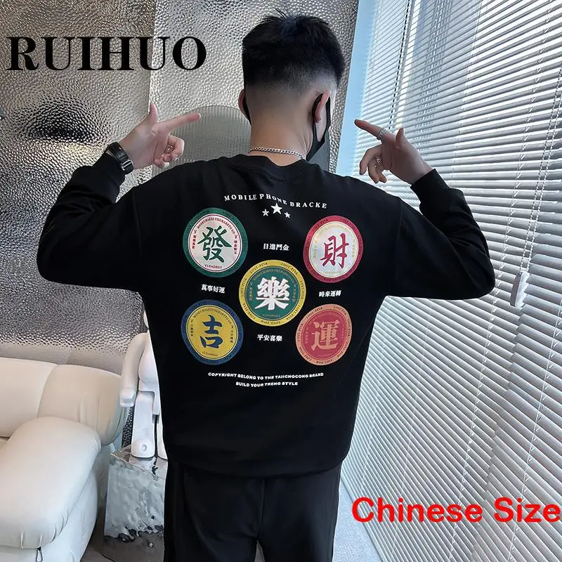 

Пуловер RUIHUO в китайском стиле, свитшоты, Мужская одежда, Корейская уличная одежда, свитшот для мужчин, одежда 3XL, весна 2023, Новое поступление