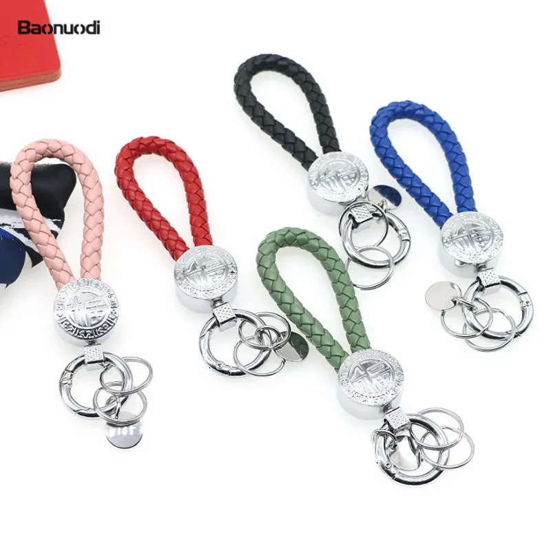 6-жильный тканый модный автомобильный брелок из коровьей кожи для мужчин и женщин