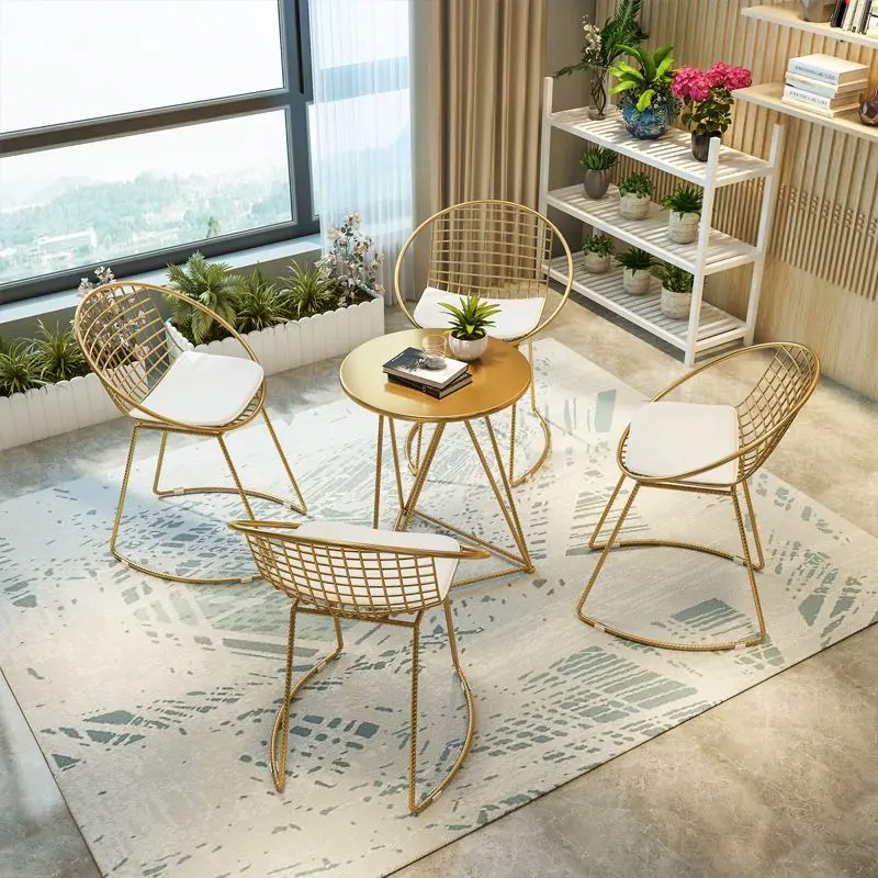 

Modern Nordic light luxury home simple leisure dining table back chair