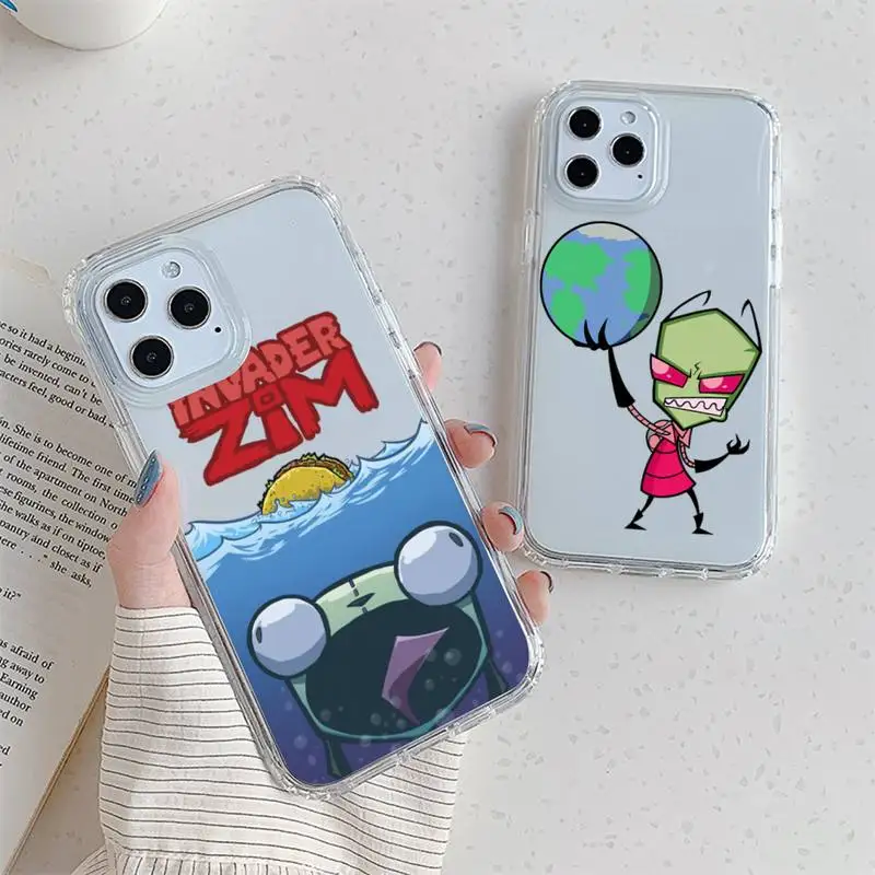 

Cartoon Invader Z-Zim Phone Case For Samsung GalaxyS20 S21 S30 FE Lite Plus A21 A51S Note20 Transparent Shell