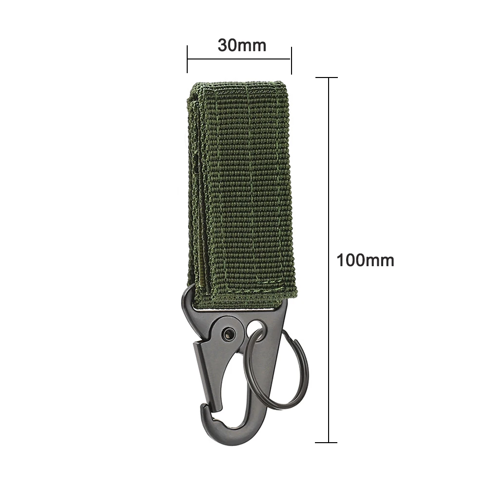 2pcs Tactical Hanging Buckle Molle Nylon Webbing Belt Triangle Buckle Outdoor Climbing Camping Tool Accessory Carabiner Keychain
