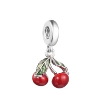 fits europe bracelets diy 925 sterling silver beads for jewelry making asymmetrical cherry fruit dangle charm women 2022 summer