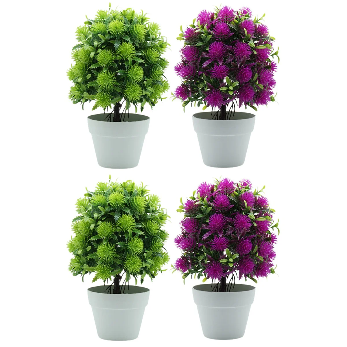 

4 pcs Faux Potted Plants Artificial Potted Decoration Office Home Fake Bonsai