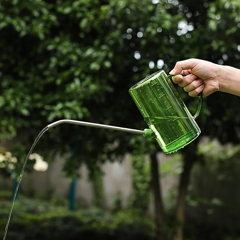 

Green Gardening Watering Flower Watering Bottle Transparent Plastic Pot Metal Nozzle Household Gardening Essential Convenient