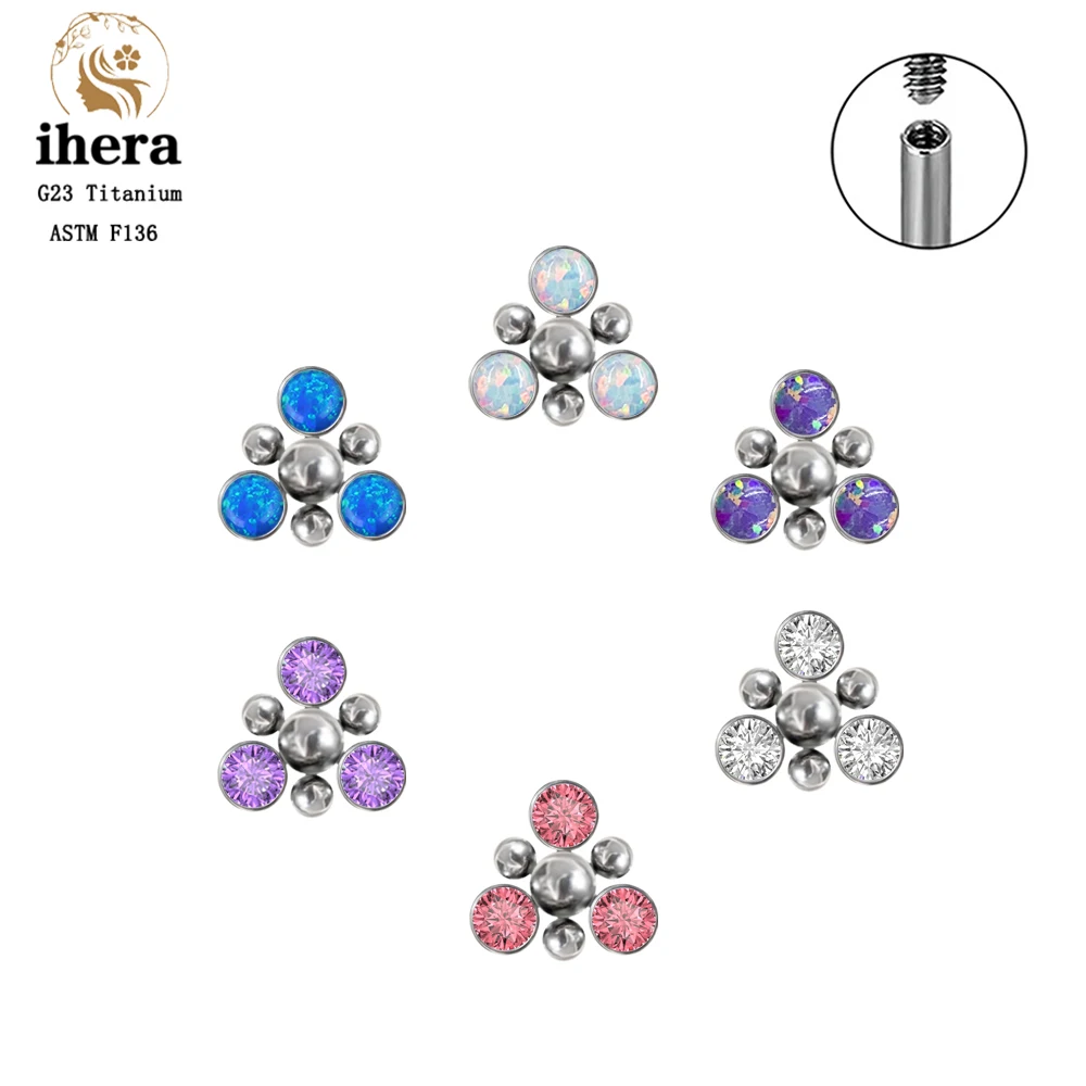 

G23 Titanium Zircon Stud Earrings ASTM F136 16G Labret Lip Ring Tragus Cartilage Helix Piercing Ear Studs Women Body Jewelry