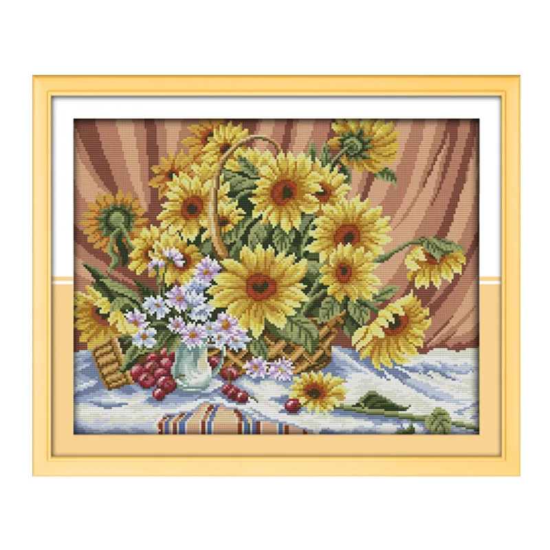 

Набор для вышивки крестиком, теплая вышивка крестиком с цветами, 18/14/11 карат, печать на холсте, рукоделие «сделай сам»