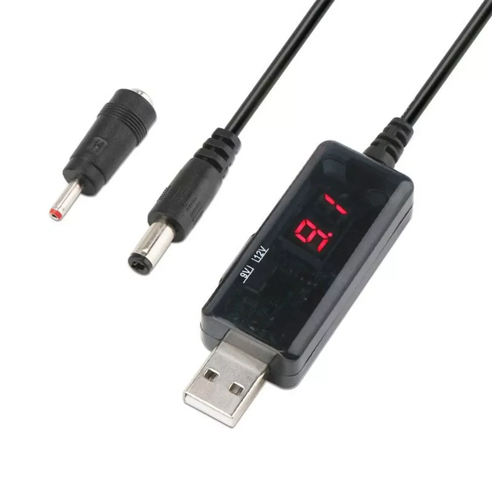 

To DC Boost Converter Cable 5V to 9V 12V Adjustable Voltage Volt Led Display Transformer DC Power Regulator with Switch Cord