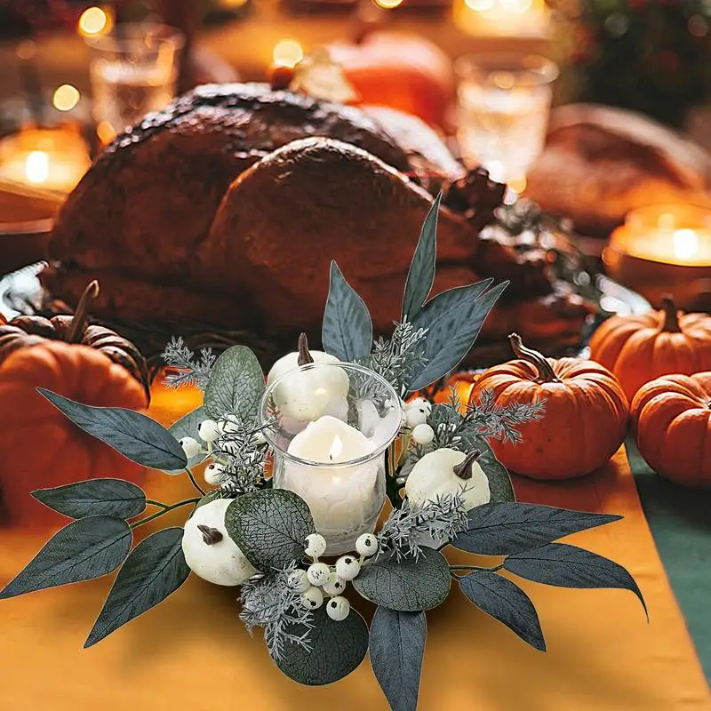 Осенние кольца для свечей держатель колец на День Благодарения 9 8 дюйма ягодное