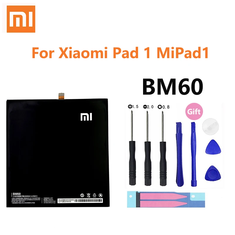 

100% Original Xiao Mi BM60 6520mAh Tablet Battery For Xiaomi Mi Pad 1 Mipad1 Mipad 1 A0101 High Quality Replacement Batteries