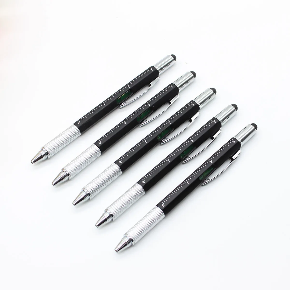 

6 in1 Multifunction Ballpoint Pen with Modern Handheld Tool Measure Technical Ruler Screwdriver Touch Screen Stylus Spirit Level