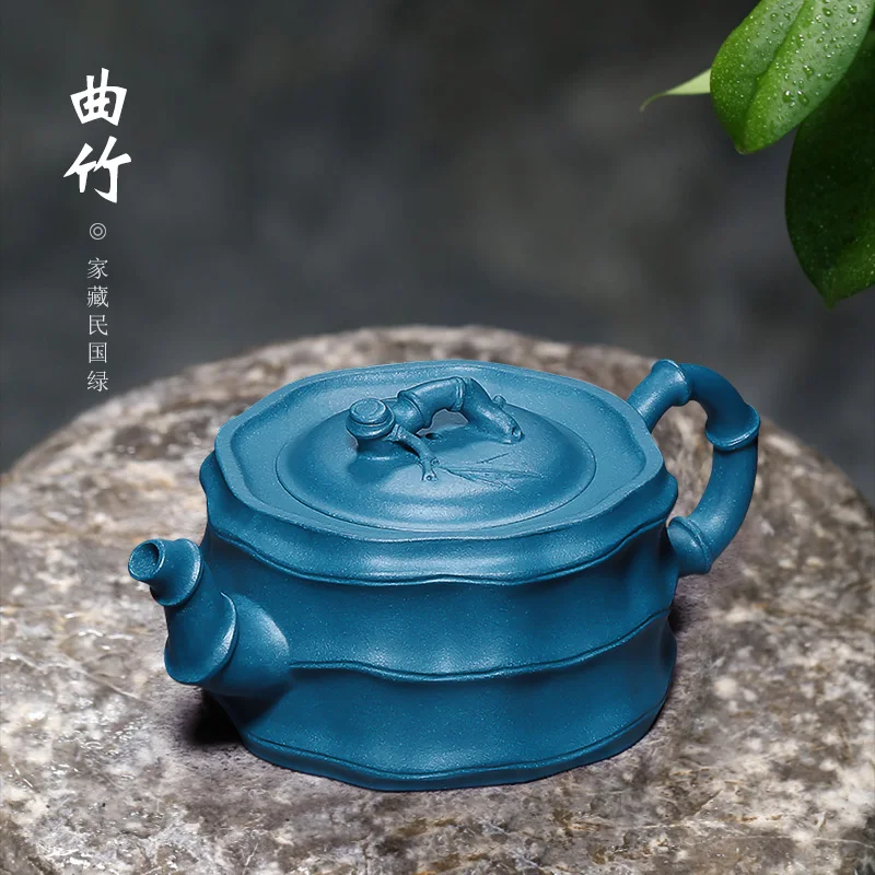 

Yixing фиолетовый глиняный горшок известный чистый ручной работы сырой руды lvqu бамбуковый горшок кунг-фу чайный чайник чайный набор Китайской Республики