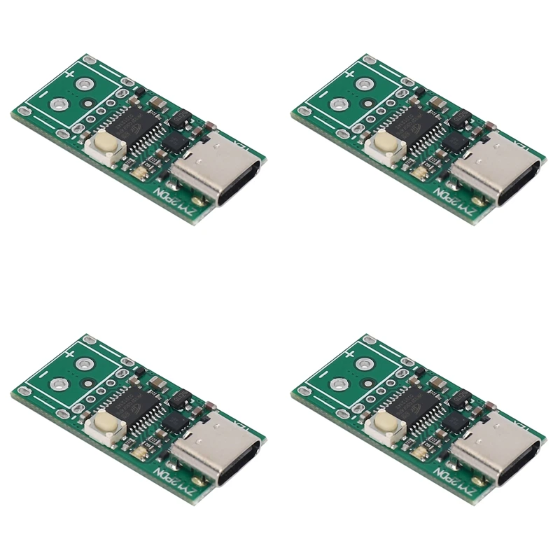 

4X USB-C PD2.0/3.0 To DC Converter Power Supply Module Decoy Fast Charge Trigger Poll Polling Detector Tester(ZY12PDN)