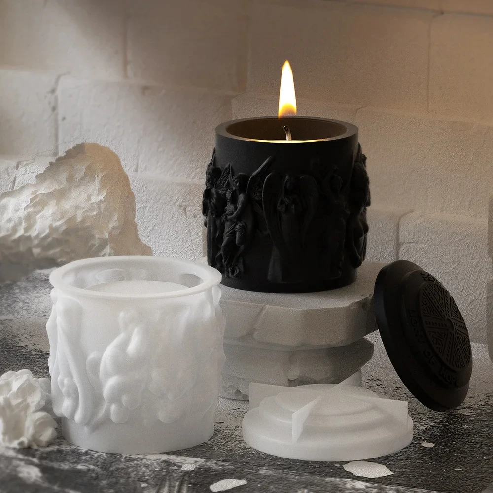 Рельефная чашка с ангелом формы для бетонной глины сделай сам банка восковых