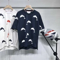 tb thom men%e2%80%98s cotton shirt summer o neck collar loose casual tees high qulaity plus size t shirt luxury brand tops for male