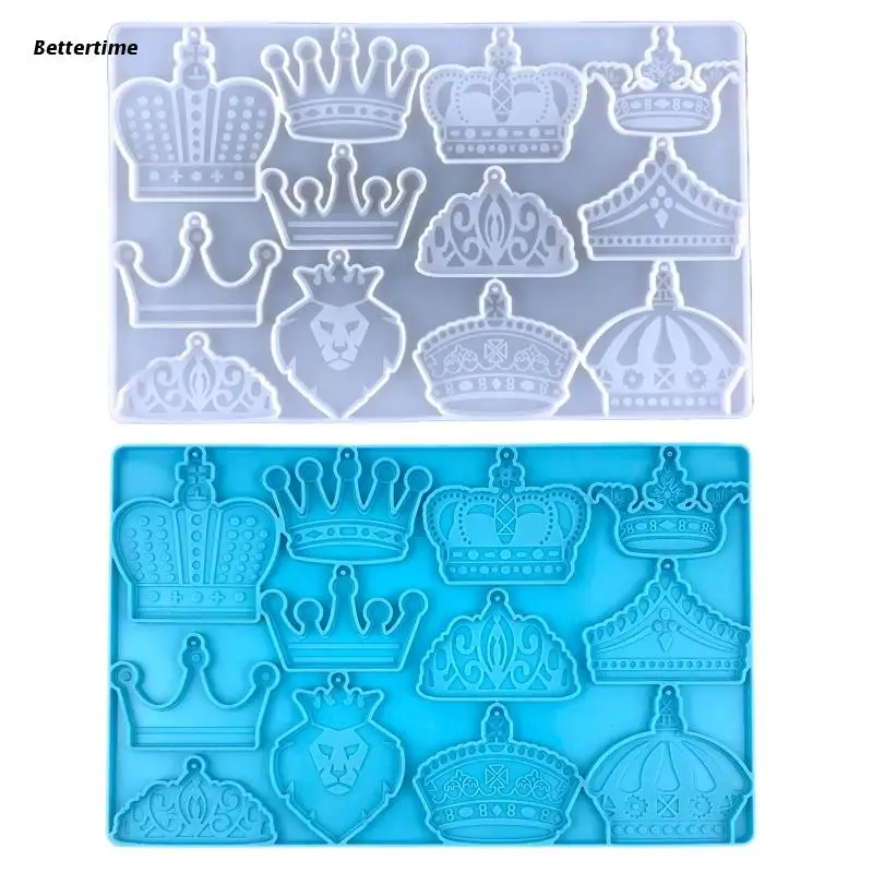 

B36D Crown Pendant Silicone Molds Jewelry Earrings Epoxy Resin Mold DIY Keychain Craft Epoxy Molds Making Crafts Supplies