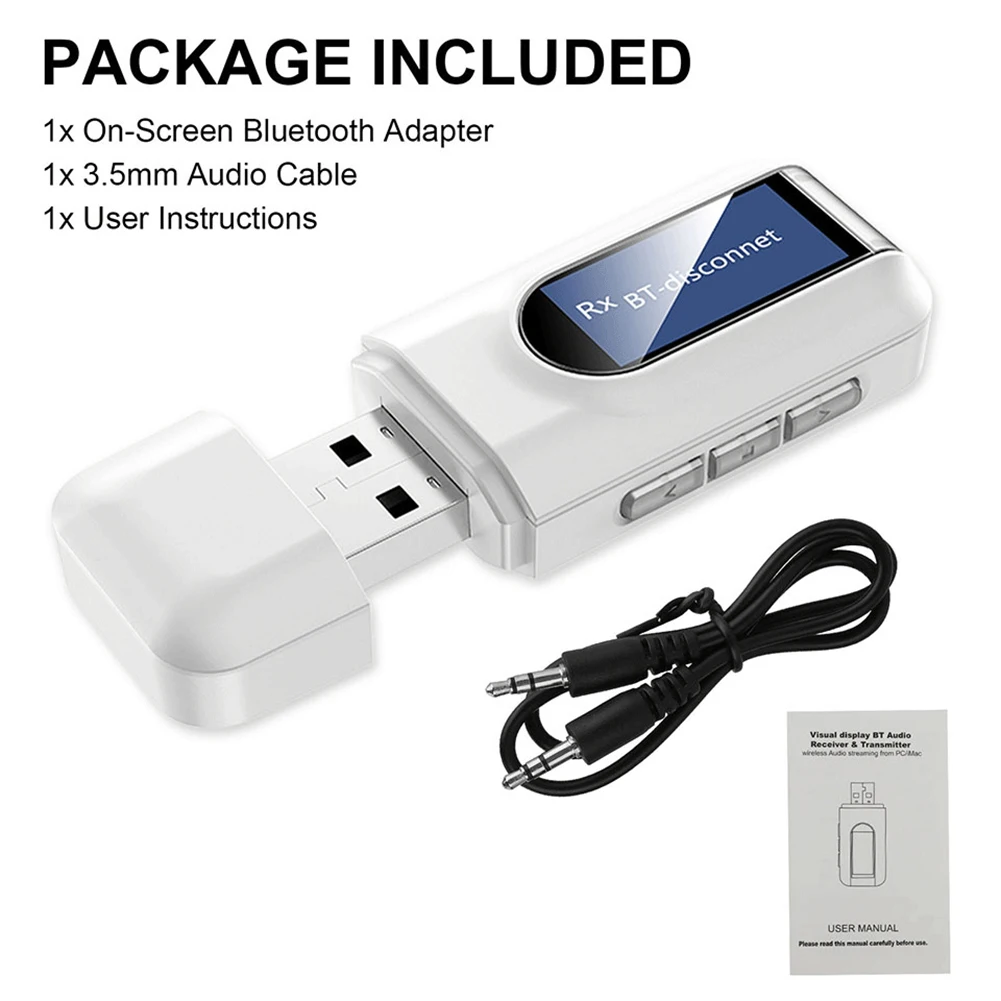 

Car USB Stereo Music Wireless Adapter USB Bluetooth-compatible Dongle Transmitter Receiver 3.5mm Audio Adapter for Speaker PC