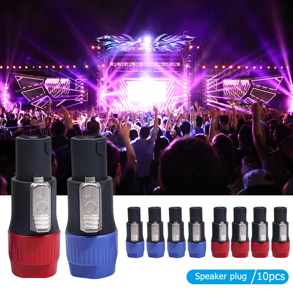 

Small Speaker Connectors High-Strength Lightweight ABS Shell 4 Pole NL4FC 4 Pin Male Audio Cable Adapter Ohm Plugs
