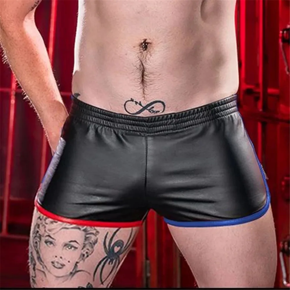 

2022 New Men's sexy shorts Pu Leather shorts Black leather shorts Fashion casual Running Best-selling Men fun shorts