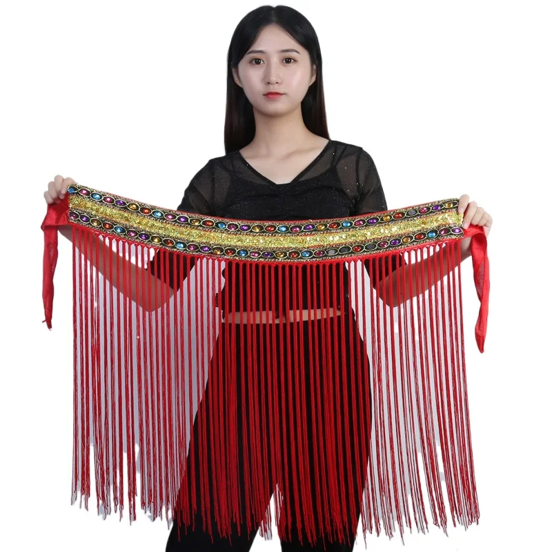 

Wave Shape Sequins Pattern Belly Dance Hip Scarf Women Festival Outfits Accessories