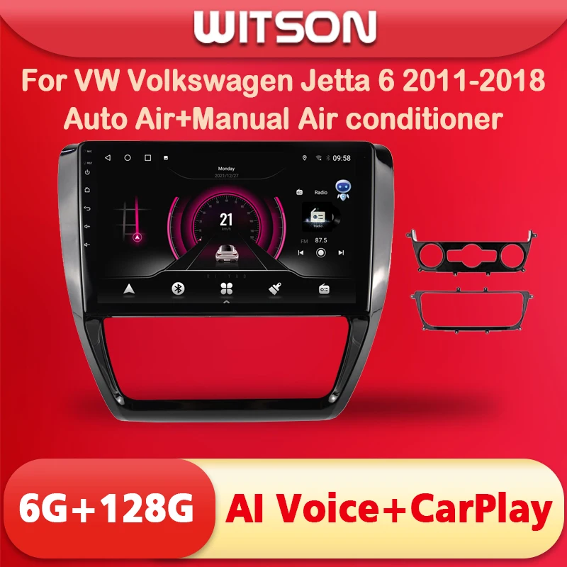 WITSON Car Player GPS Android AI VOICE Multimedia Navigation For VW Volkswagen Jetta 6 2011-2018 Auto Air+Manual Air Conditioner