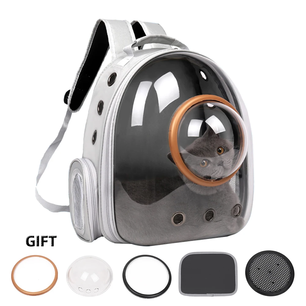 

Cat Carrier Bags Breathable Portable Pet Outdoor Travel Transparent Space Shoulder backpack With Soft Mat For Small Dogs Cats