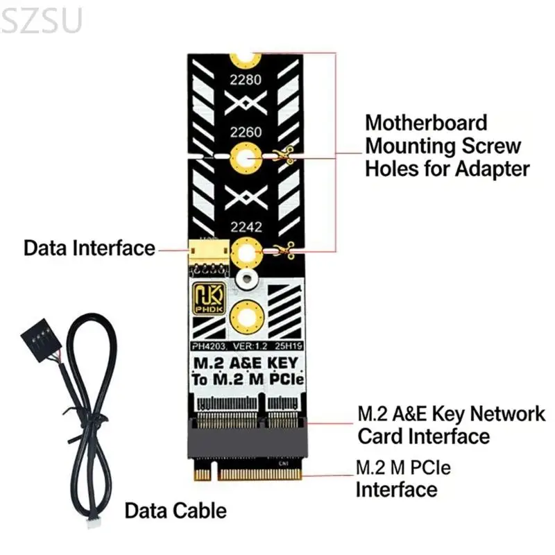 Фото SZSU Теплоэффективные преобразователи M.2 в NVME для карт Wi-Fi, обеспечивающие гибкое расширение устройств и стабильное №5