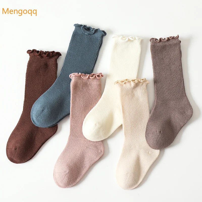 

Mengoqq Kids Baby Girls Spring Autumn New A Class Newborn Fungus Edge Loose Mouth Stockings Children Cotton Socks 0-5Y
