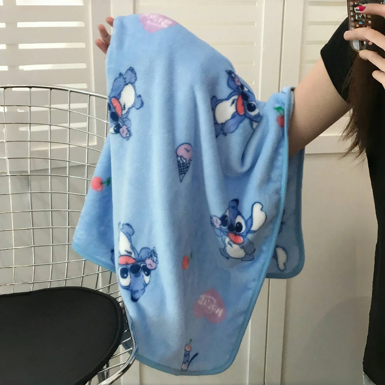 Kawaii одеяло &quotСтич&quot удобное мультяшное фланелевое мультфильм рисунок принт Girl