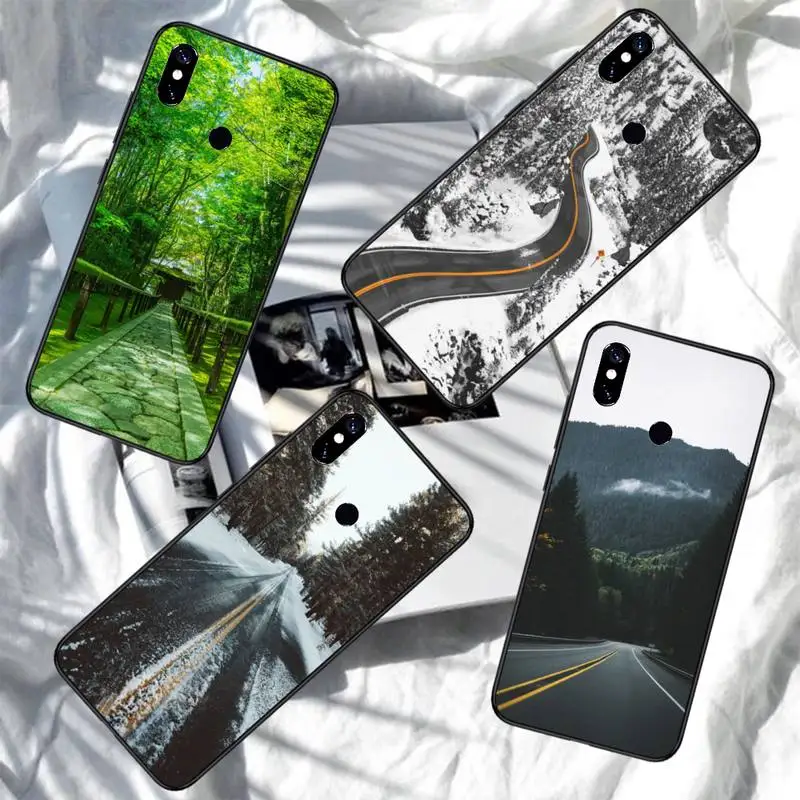 

Travel landscape road pattern Phone Case For Xiaomi Redmi note 7 8 9 11 i t s 10 A poco f3 x3 pro lite funda shell coque cover