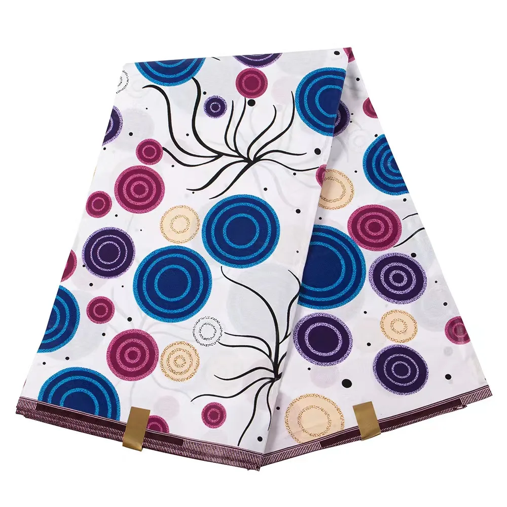 

GuyaWax Ankara Fabric African Real Wax Print Cotton 100% White Background Tissus Patchwork Fabric For Dress Nigeria Tissue