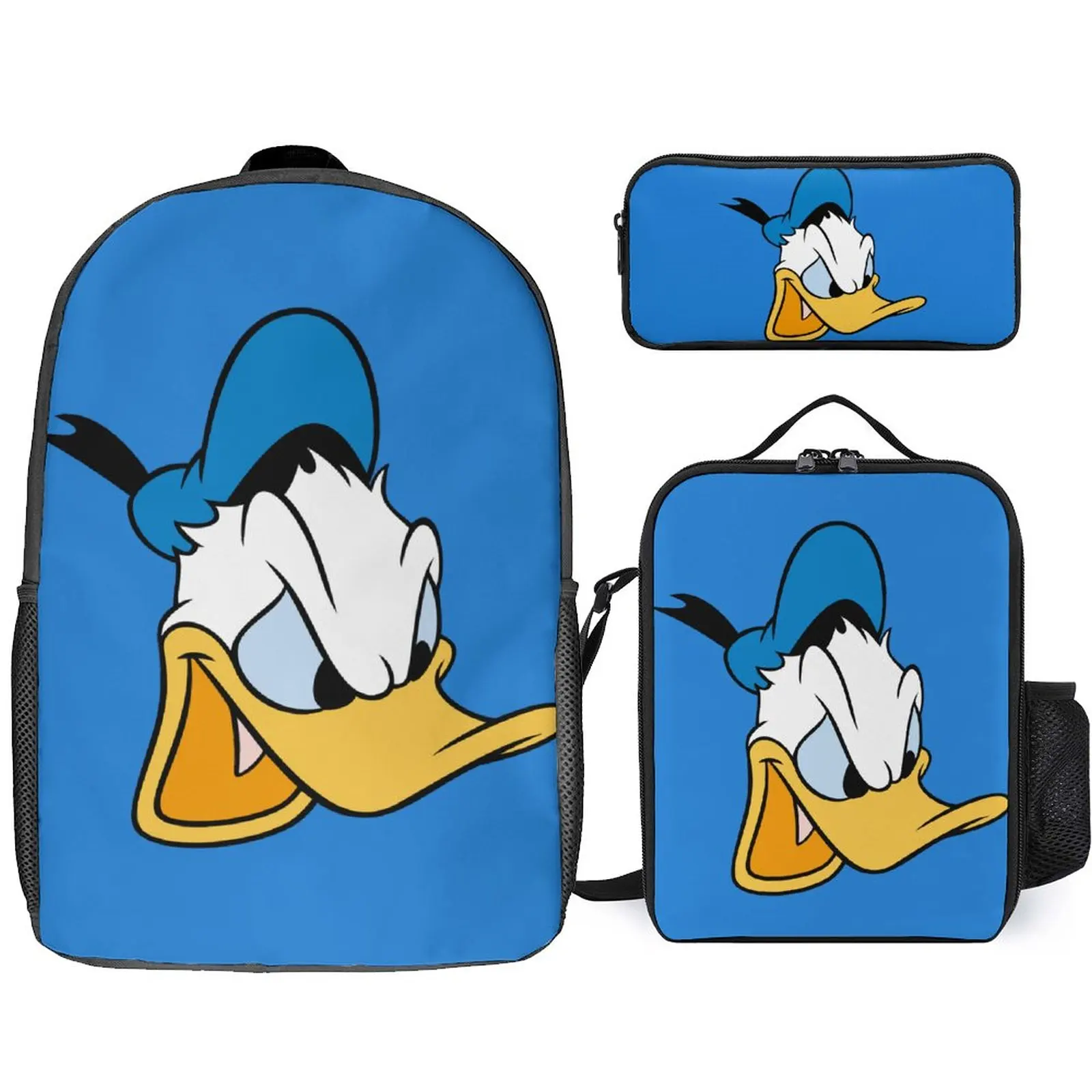 

2023, набор из 3 предметов с изображением персонажей из мультфильма Disney Classic, милый головной рюкзак, пенал, сумка для еды