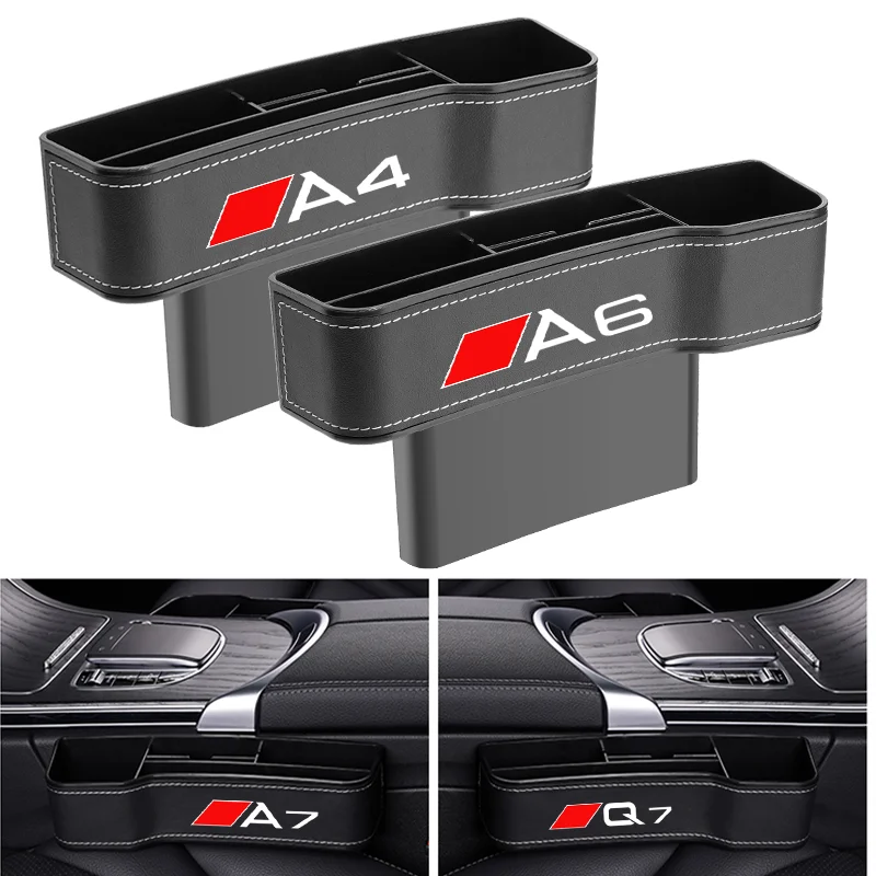 

Car Seat Gap Storage Box For Audi A1 A3 A4 A5 A6 A7 A8 Q3 Q5 Q7 Q8 TTS ABT Storage Bag Organizer Auto Accessories