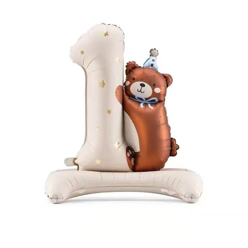 

1 Шт. Воздушный Шар В Виде Мультяшного Медведя В Розово-голубой Цветовой Гамме, С Пищевой Карамельной Оболочкой