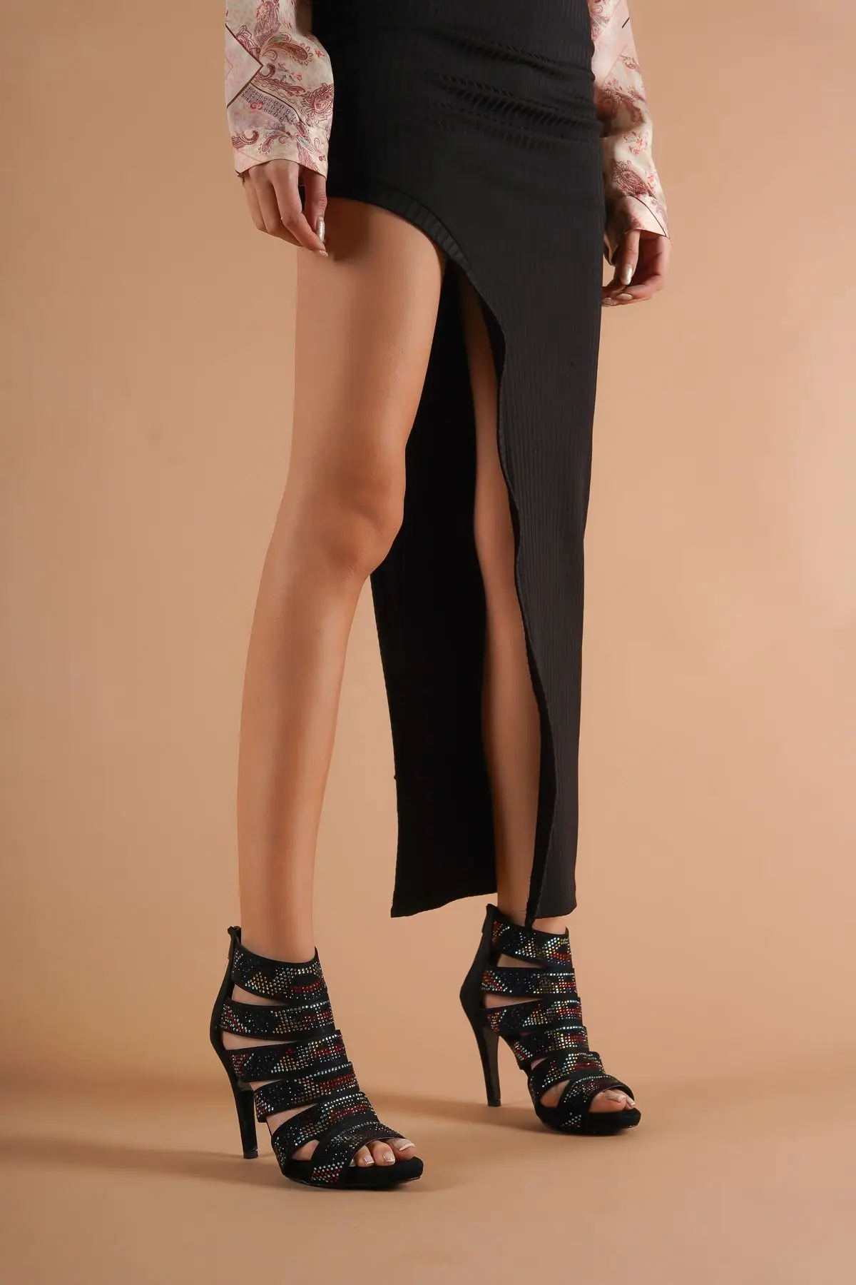 

Women's Fashion Handmade Special Suede Stone Heels Shoes
