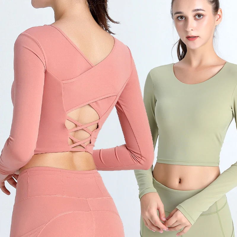 

Long Sleeve Yoga Shirts Sport Top Fitness Yoga Top Gym Top Sports Wear For Women Gym Femme Jersey Running T Shirt