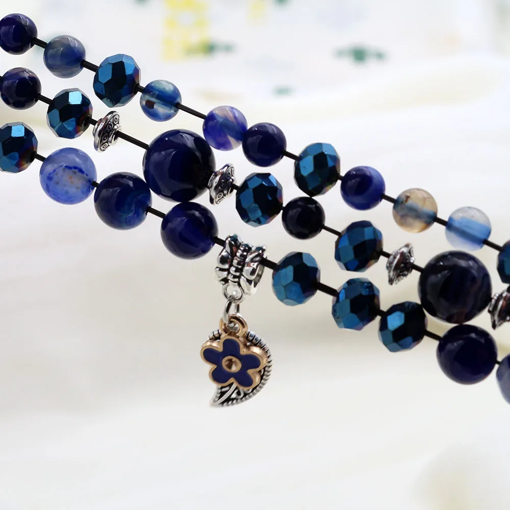 Replacement Strap for Fitbit Charge 3 4 5 Band Bracelet Fashion Handmade Elastic Stretch Wristband Women Girl Accssorises Blue