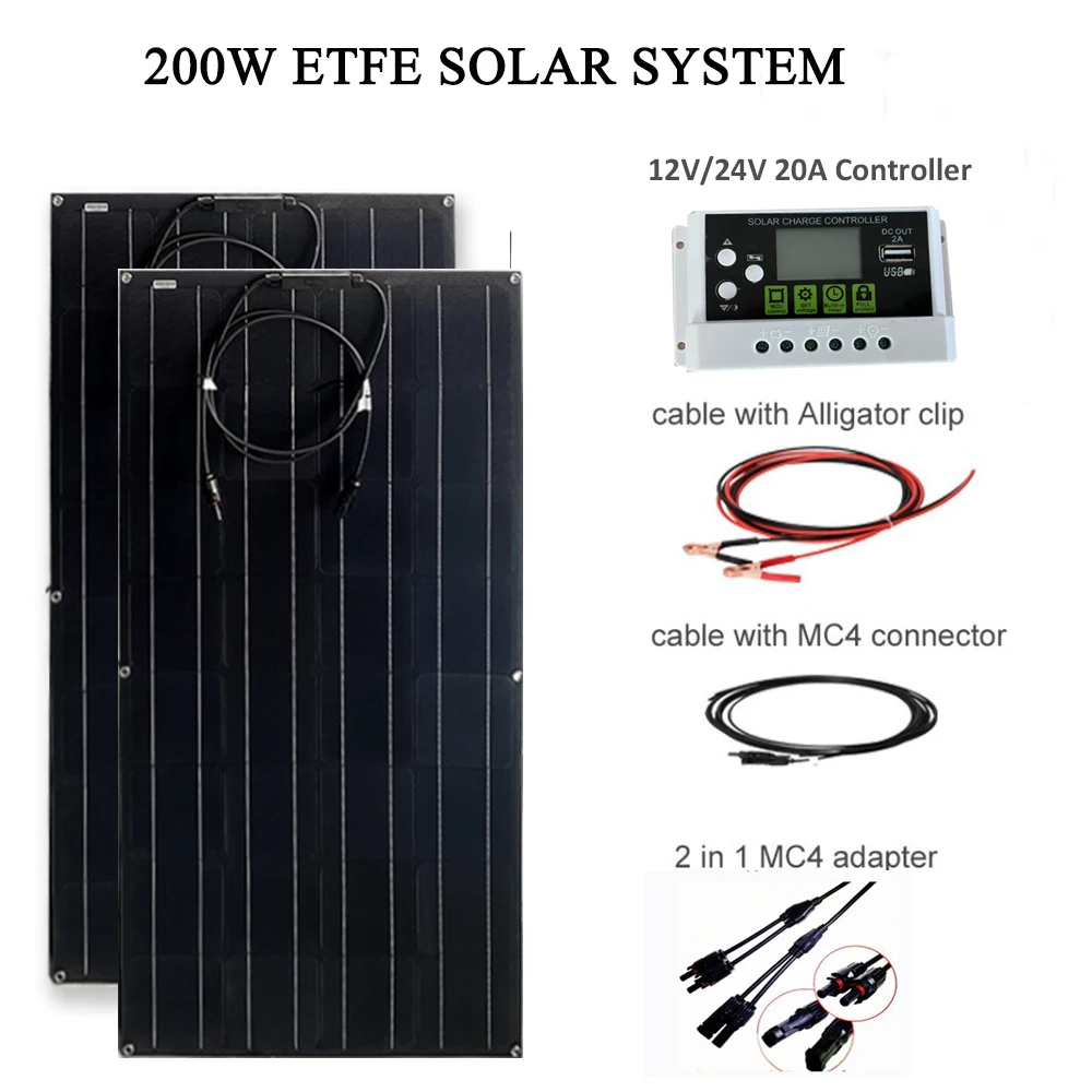 

Solar Panel System For Home 220v 100W 200W Lighting Batteries Complete Kits