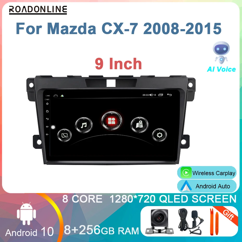 

8+256GB 9 Inch Car Multimedia Player For Mazda CX-7 2008-2015 1280*720 Android 10 Octa Core Video Stereo Receiver Radio