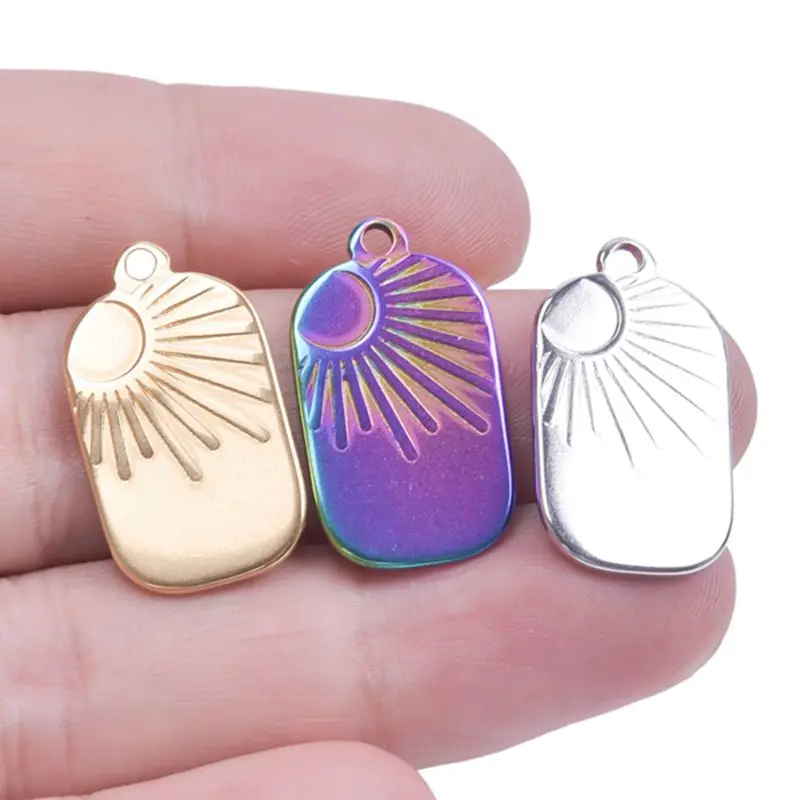 

New Style Sun Stainless Steel Charms Pendant Silver/Gold Color Accessories Jewelry Making For Handmade Necklace Supplies 5PCS