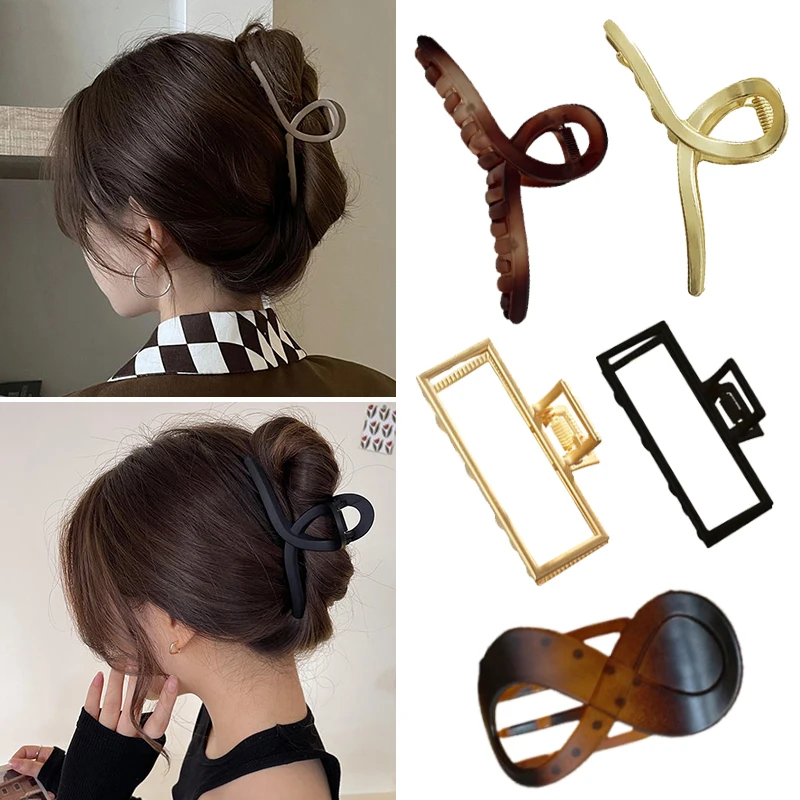 

Корейские женские пластиковые заколки для волос для девочек, заколка-краб большого размера, модные украшения, аксессуары для волос