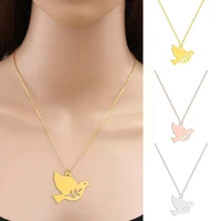 bird of peace necklace steel gold color necklaces pendants for women best friends gifts punk jewelry b0u4