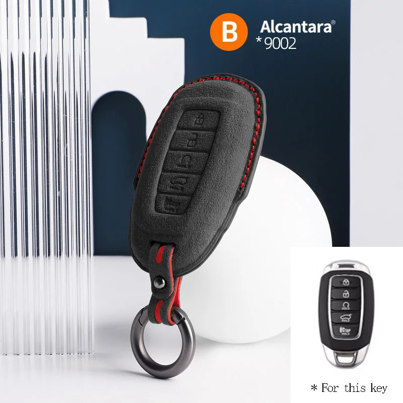 

Alcantara High-quality Car Key Case Cover Holder Key Shell Buckle For Hyundai Sonata Lafesta Elantra Santafe Mistra Ix25 Ix35