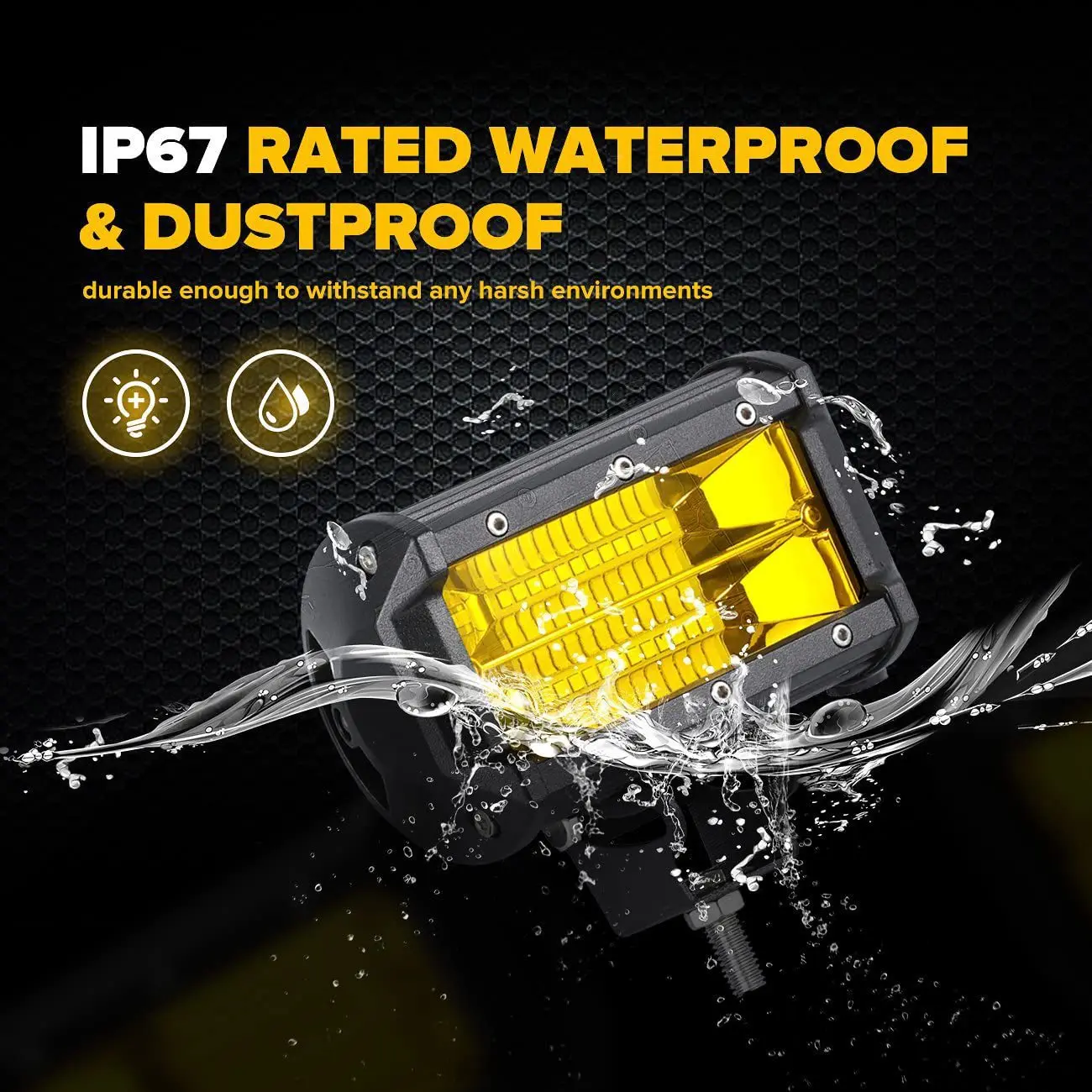 NORGOS 5-дюймовая фонарь суперъяркая полоса светло-желтый прожектор 4x4 внедорожник