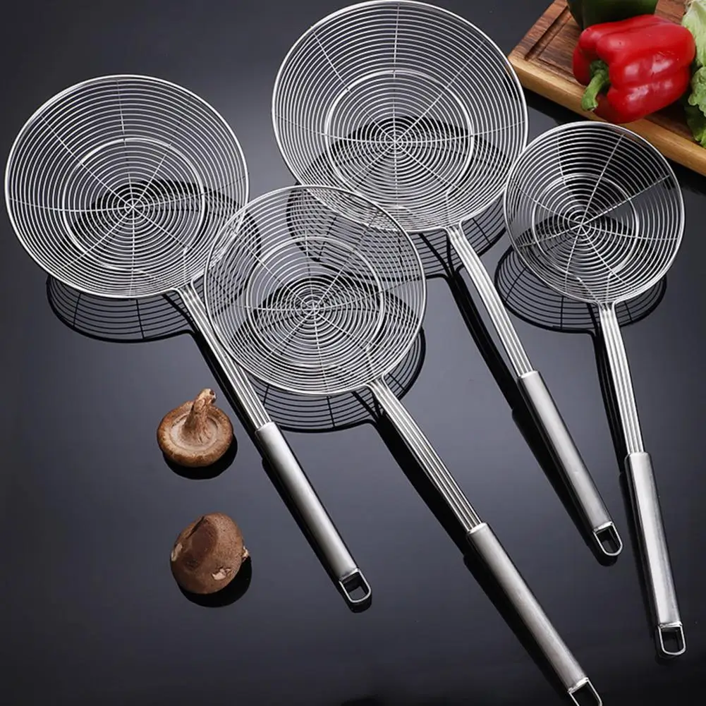 

Useful Kitchen Strainer Skimmer Reusable Durable Dense Hole Design Food Strainer Spoon for Restaurant