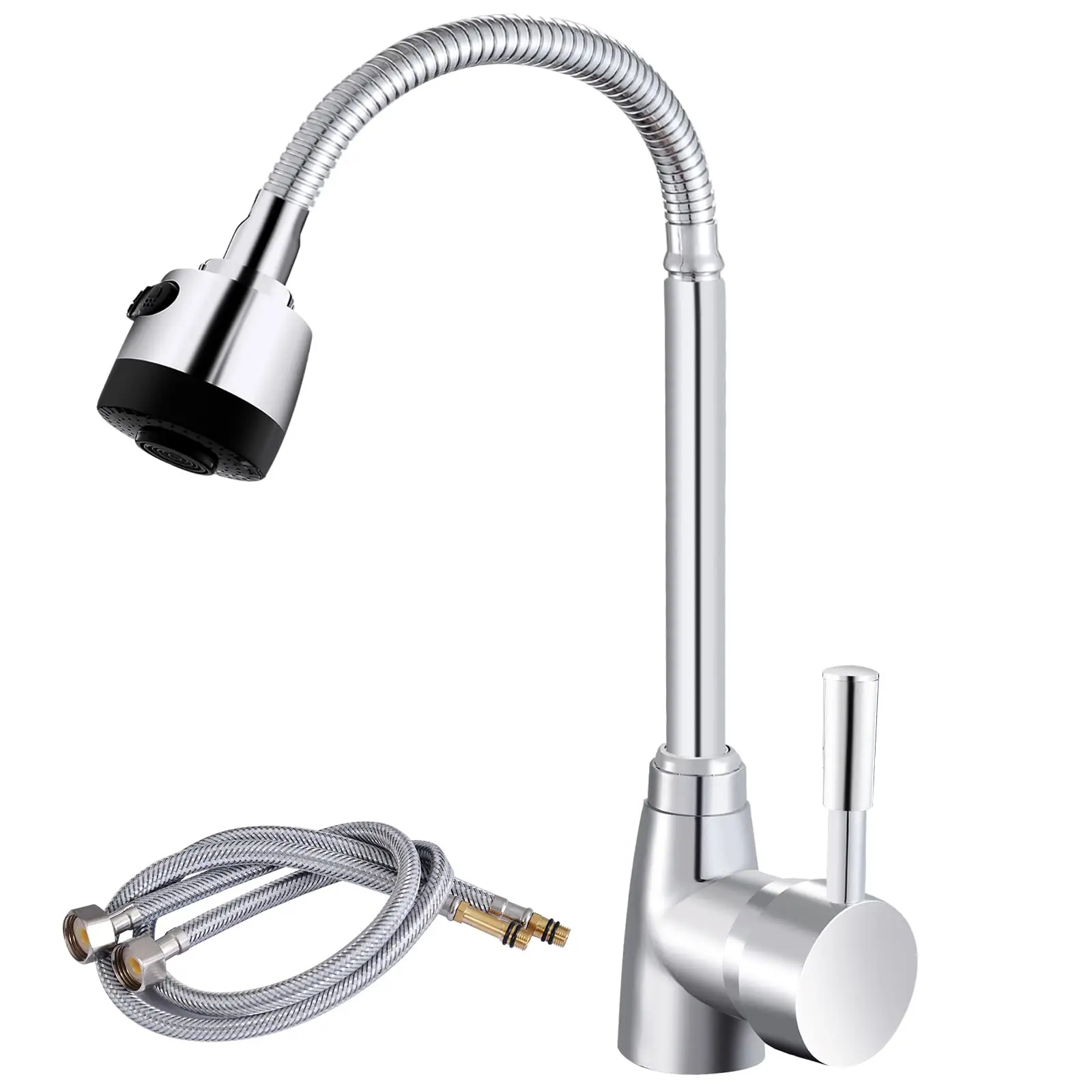 

APPASO Kitchen Faucet Single Lever Sink Mixer 360° Stainless Steel Swivel Taps For Hot and Cold Water