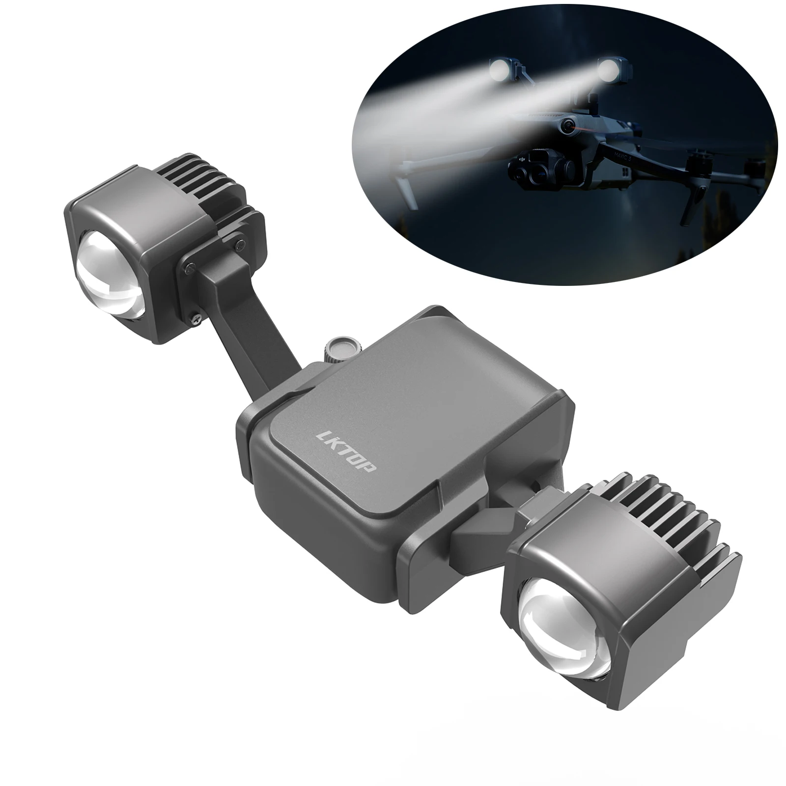Фото Прожектор для дрона DJI 150 м 40 Вт, прожектор дальнего действия, SOS, ночник, светящаяся лампа для дрона DJI Mavic 3 Enterprise LKTOP №1
