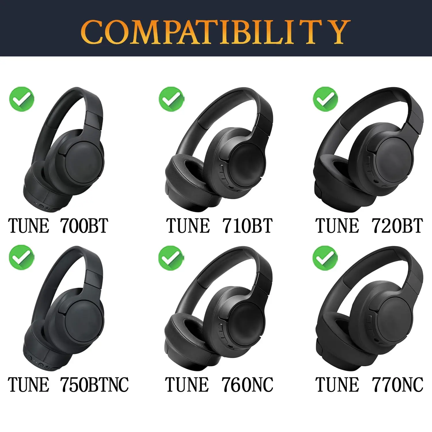 Фото Гелевые Сменные амбушюры для наушников JBL Tune 700(700BT)/710(710BT)/720(720BT)/750(750BT)/760(760NC)/770(770NC) №3