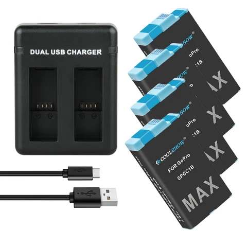 Зарядное устройство для Gopro Max, аккумулятор Gopro Max, черный, 360, аккумуляторы для экшн-камеры, аксессуары для аккумуляторов Gopro Max